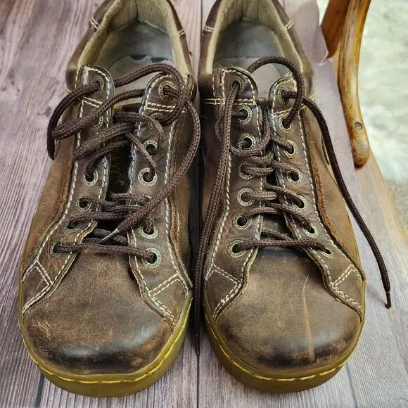 Vtg 90's Dr Marten Rare brown Oxford lace-up leather shoes Sz 10