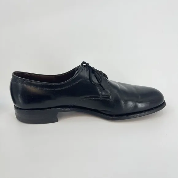 Vtg Allen Edmonds Size 10.5 C Cadiff Black Leather Oxfords Lace Up Dress Shoes