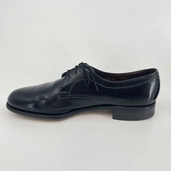Vtg Allen Edmonds Size 10.5 C Cadiff Black Leather Oxfords Lace Up Dress Shoes