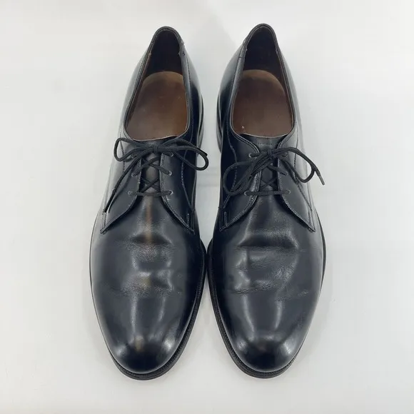 Vtg Allen Edmonds Size 10.5 C Cadiff Black Leather Oxfords Lace Up Dress Shoes