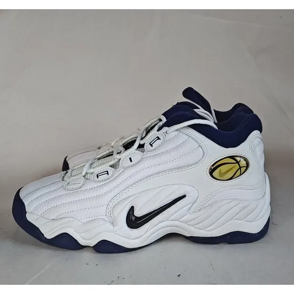 VTG Nike Air Props Uptempo BB Shoe Men's 9 Stockton White Navy Metallic Sample