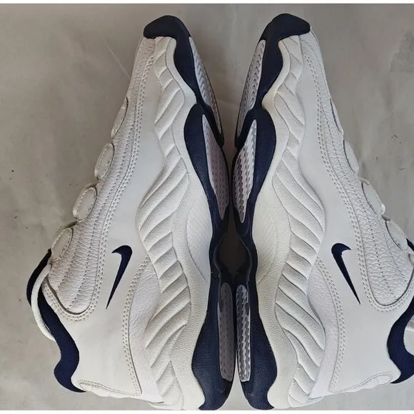 VTG Nike Air Props Uptempo BB Shoe Men's 9 Stockton White Navy Metallic Sample