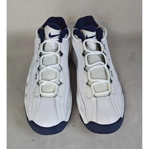 VTG Nike Air Props Uptempo BB Shoe Men's 9 Stockton White Navy Metallic Sample