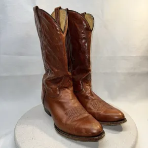 VTG ROPER Brand Western Boots Cognac Brown Handmade in MEXICO 10EE