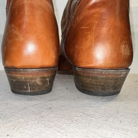 VTG ROPER Brand Western Boots Cognac Brown Handmade in MEXICO 10EE