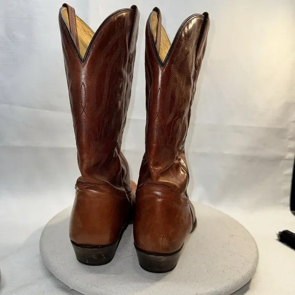 VTG ROPER Brand Western Boots Cognac Brown Handmade in MEXICO 10EE