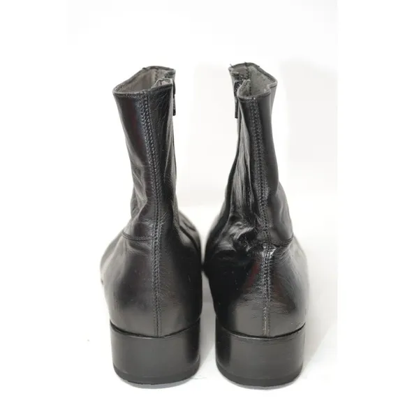 VTG Stuart McGuire Side Zip Mens Leather Ankle Boots Black Size 10.5 B 60339