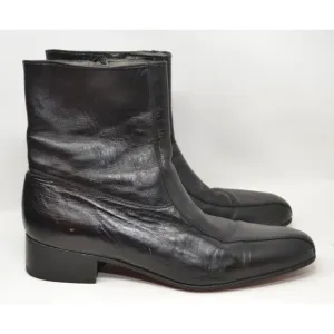 VTG Stuart McGuire Side Zip Mens Leather Ankle Boots Black Size 10.5 B 60339
