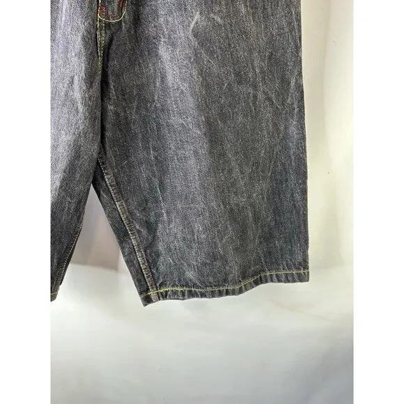 VTG Y2K COOGI Sneaker Shoes Stitched Baggy Denim Jean Shorts Jorts