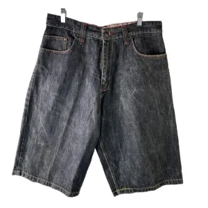 VTG Y2K COOGI Sneaker Shoes Stitched Baggy Denim Jean Shorts Jorts