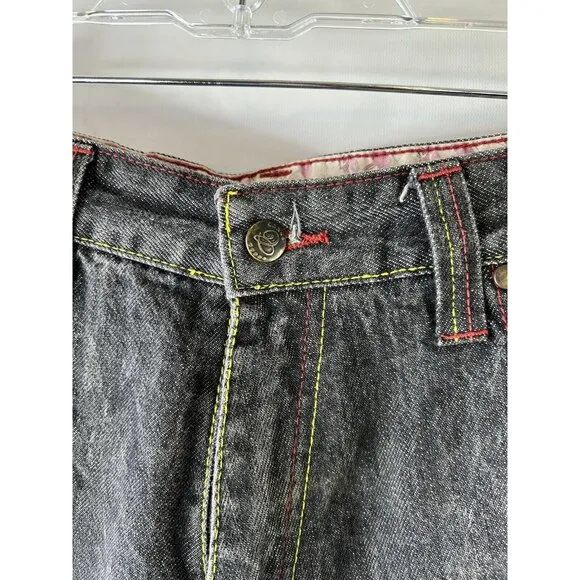 VTG Y2K COOGI Sneaker Shoes Stitched Baggy Denim Jean Shorts Jorts