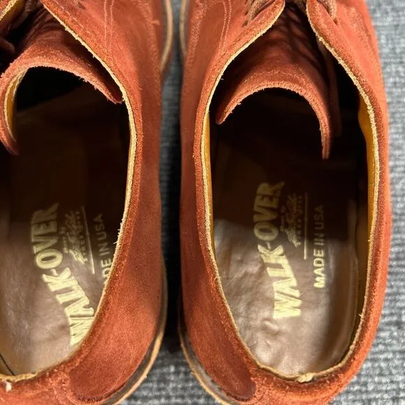 Walk-Over Geo E Keith Vintage Lace Up Oxford Shoes Mens 9 Burnt Orange Suede