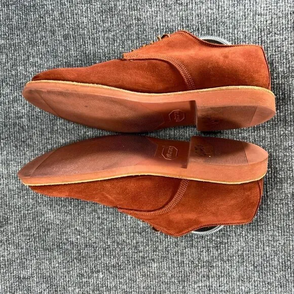Walk-Over Geo E Keith Vintage Lace Up Oxford Shoes Mens 9 Burnt Orange Suede