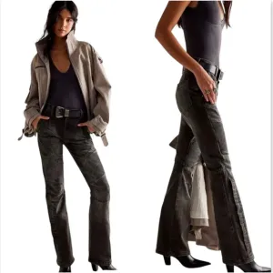 We The Free by Free People Vector Moto Mid Rise Flare Jeans MSRP $168 Size