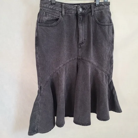 We The Free by Free People Women's Fishtail Denim Skirt Sz 27