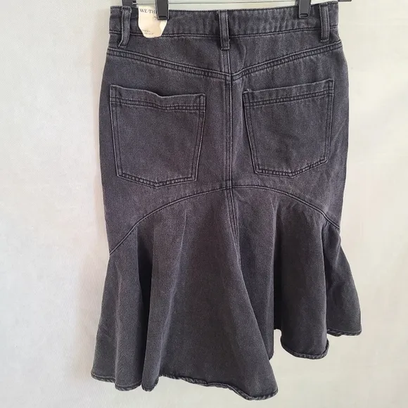 We The Free by Free People Women's Fishtail Denim Skirt Sz 27