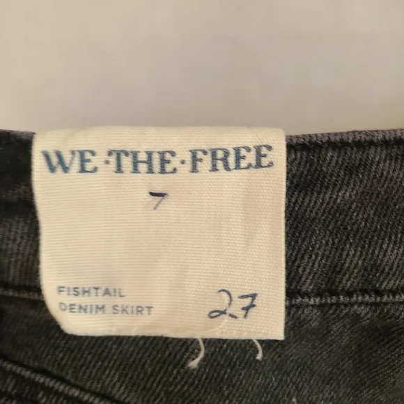 We The Free by Free People Women's Fishtail Denim Skirt Sz 27