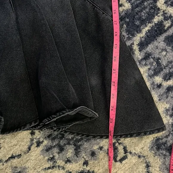 We The Free Fishtail Denim Black Noir Skirt size 29