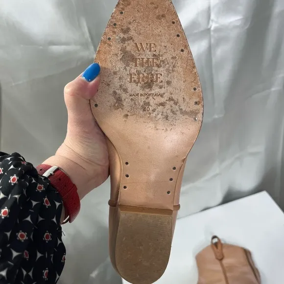 We the Free Pink Tan Leather Western Ankle Boots, excellent condition, size 40