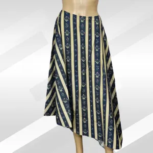 WeWoreWhat Deep Storm Floral Stripe Asymmetrical Midi Skirt Size 4 | Chic Style