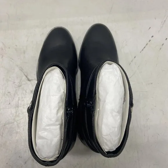 White House Black Market Napa Buckle Short Booties – Women’s Size 9 – Black Leat