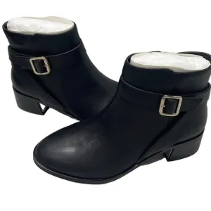 White House Black Market Napa Buckle Short Booties – Women’s Size 9 – Black Leat