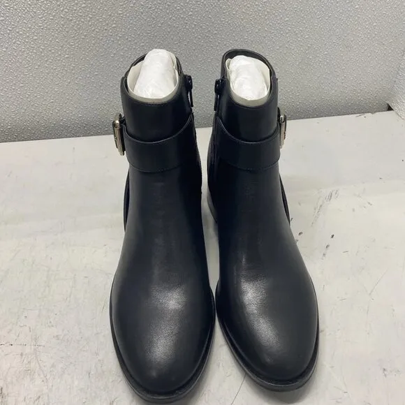 White House Black Market Napa Buckle Short Booties – Women’s Size 9 – Black Leat