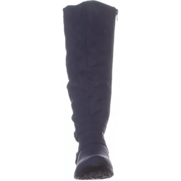 White Mountain Fairfield Women Blue Leather Almond Toe Mid-Calf Fashion Boot 5.5