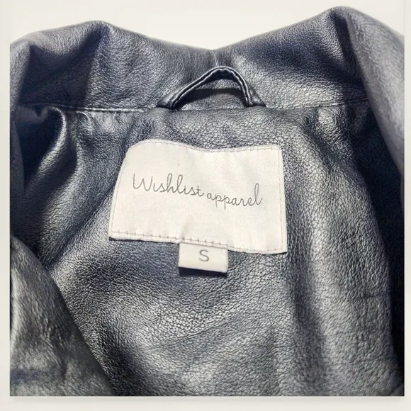 Wishlist Apparel Faux Leather Jacket – Black (Small)