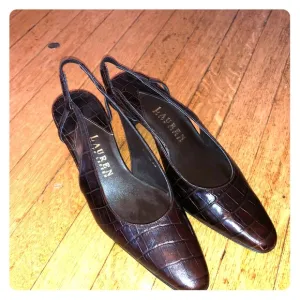 Women Ralph Lauren  shoes leather alligator🔥🔥🔥