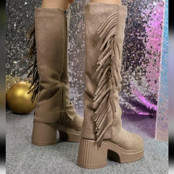Women Thick Heel Fashion Over-The-Knee Boots,Loose Shaft, Comfortable Long Boots