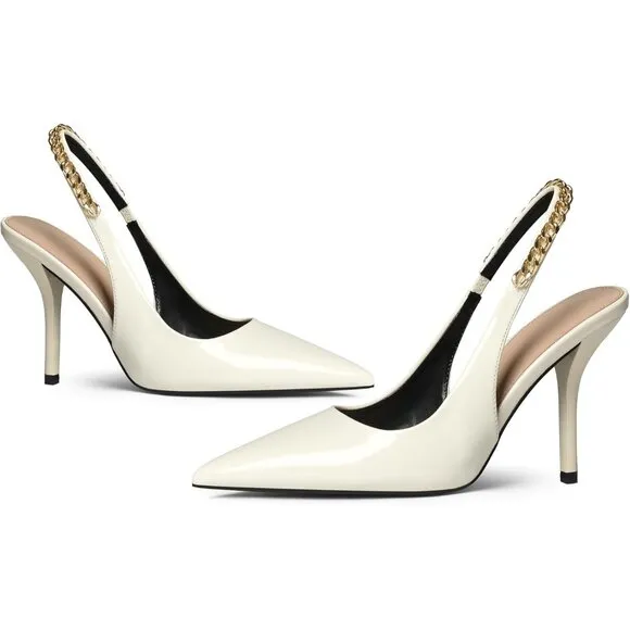 🆕Women White Stiletto Heels Closed Pointed Toe 4 in Heels Patent Leather Pumps