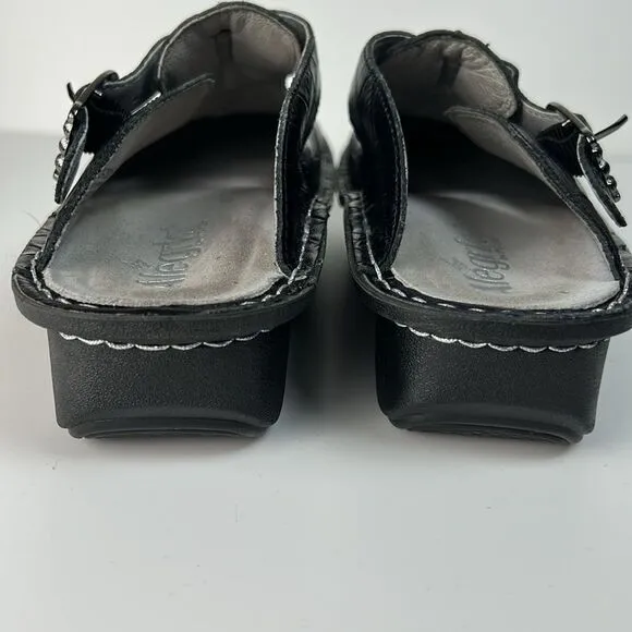 Women’s ALGERIA Classic embossed Croco Shoes clogs leather size 38 8 8.5