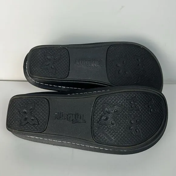 Women’s ALGERIA Classic embossed Croco Shoes clogs leather size 38 8 8.5