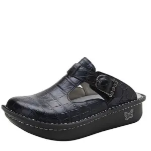 Women’s ALGERIA Classic embossed Croco Shoes clogs leather size 38 8 8.5