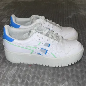Womens ASICS Japan S PF platform shoes lace up sneakers white size 8 1202A360