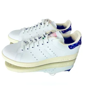 Women’s Classic White Adidas Stan Smith Floral Sneakers Sz 8.5 NEW!