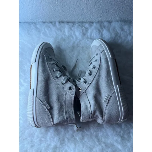 Women's COACH Kay Gray High Top Suede Sneakers Shoes Size 8B