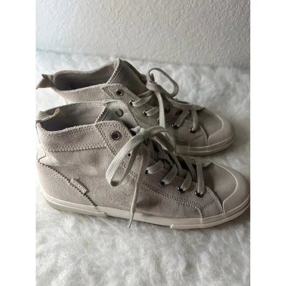 Women's COACH Kay Gray High Top Suede Sneakers Shoes Size 8B