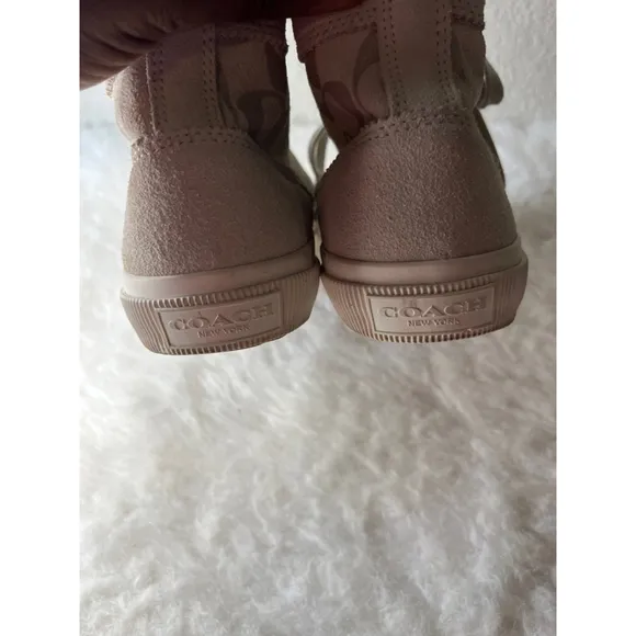 Women's COACH Kay Gray High Top Suede Sneakers Shoes Size 8B