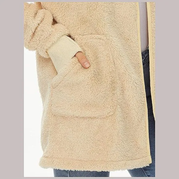 Women's Fuzzy Hoodies Sport Pullover Hoodie Z Cardigan Khaki