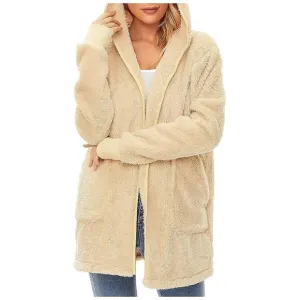 Women's Fuzzy Hoodies Sport Pullover Hoodie Z Cardigan Khaki