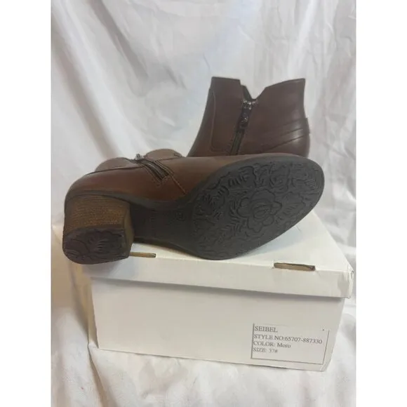 Womens Joseph Seibel Brown Leather Ankle Boots – Size 37 (US 6.5-7) – NIB