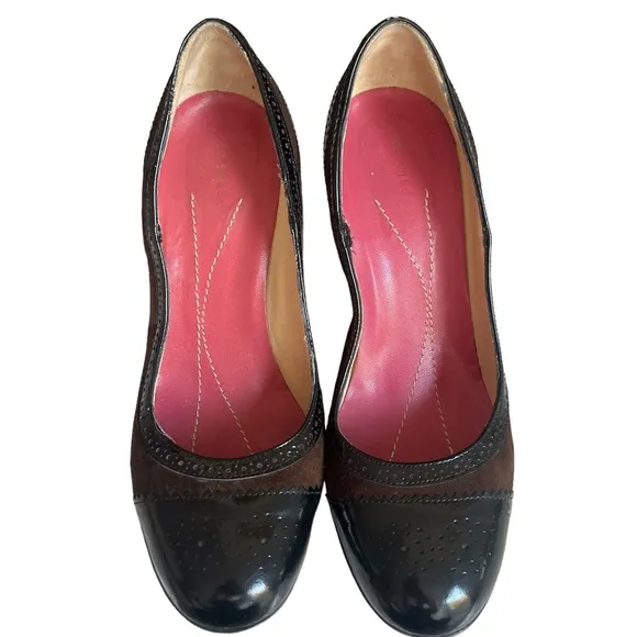 Women’s Kate Spade Karolina Shoes Pumps Heels Brown/Patent Black Size 8.5