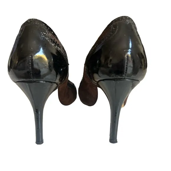 Women’s Kate Spade Karolina Shoes Pumps Heels Brown/Patent Black Size 8.5