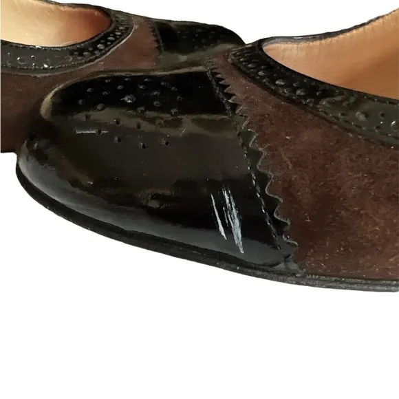 Women’s Kate Spade Karolina Shoes Pumps Heels Brown/Patent Black Size 8.5