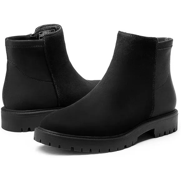Women's Low Heel Chelsea Ankle Boots Fashion Slip On Elastic Fall