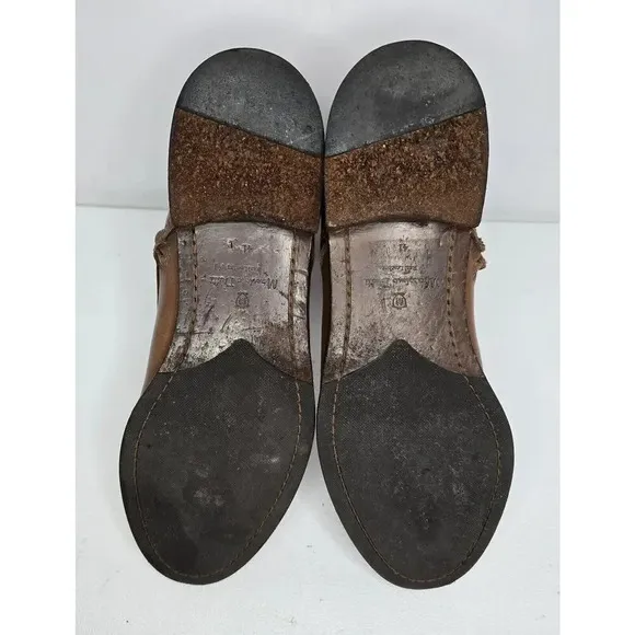 Women's Massimo Dutti Tan leather Combat Moto Boots Buckles US 10 Euro 41