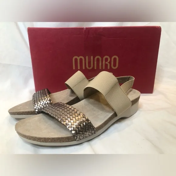 Women’s Munro Pisces Gunmetal Woven Sandals - Display Model- Size 8.5