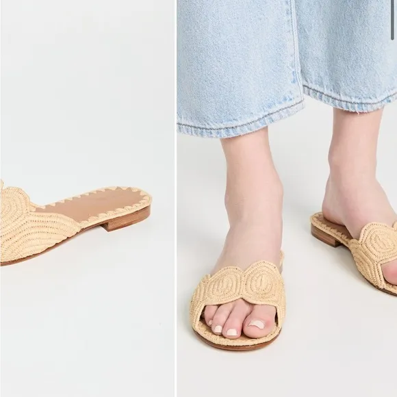Women's Tan Woven Slide Sandals Naima Slides size 38